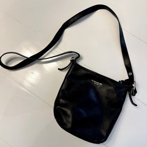 COACH, Leather, Crossbody Bag - BLACK